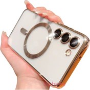 Resim Sphone Galaxy S23 Plus Kılıf Magsafe Şarj Destekli Manyetik Lens Mercek Üstü Cam Korumalı Renkli Şeffaf 