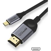 Resim Qgeem QG-UA10 Type-C To HDMI Kablo 180 cm 4K 30Hz Görüntü Aktarım Kablosu Tak & Çalıştır 