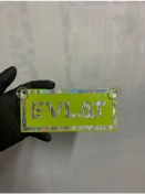 Resim Yeşil Renk Üzeri Hologram Renk Evlat Yazılı Vantuzlu Cam Süsü 