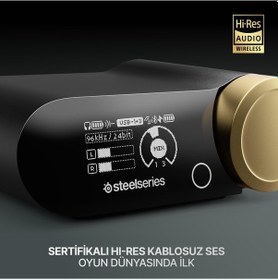 Resim Steelseries Arctis Nova Elite Hi-res Wireless Gaming Kulaklık - Sage Gold 