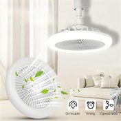 Resim Modern Tavan Fanı LED Işıklarla, 16 Mod, 3 Hız Ayarlı, Karartılabilir, 3 Işık Modu, E27 Taban, Yatak Odaları, Oturma Odaları, Ofisler, Kamp için Uygun - Uzaktan Kumanda, Tavan Fanı Işık Kiti, Kamp Gereksinimleri, Şık Tasarım, Dayanıklı Plastik 