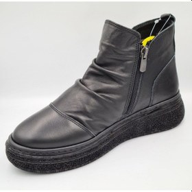 Resim Mammamia D25ka-1005 Siyah Hakiki Deri Termal Astar Fermuarlı Kadın Hafif Bot Siyah 