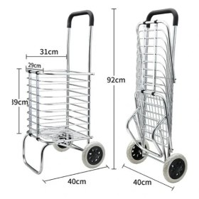 Resim Katlanabilir Taşınabilir Alışveriş ve Taşıma Arabası 