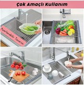 Resim YUVADAN Karavan Tiny House Için Katlanabilir Bulaşıklık Mini Mutfak Evye - 32 X 32-58cm 