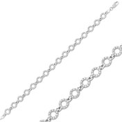 Resim Bracelet femme rond en pierre argentée 