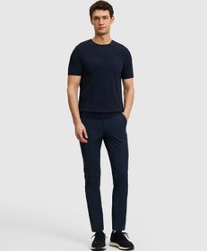 Resim Cacharel Lacivert Slim Fit Beli Lastikli Kanvas Pantolon 