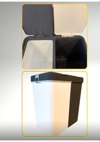 Resim 2'li Kirli Sepeti İki Bölmeli Çamaşır Sepeti Antrasit-beyaz Renkliler-beyazlar Sepeti 80 Lt. Antrasit Beyaz 