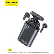 Resim Siyah Awei T70 800mah Kablosuz Bluetooth Kulaklık V5.3 Kulaklık Gamer Touch Elektrikli Kaldırma Spor Kulaklıkları Gürültü Önleyici Kulaklıklar 