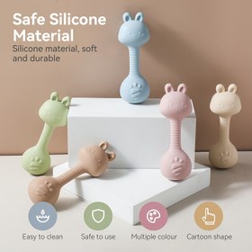 Resim Bebek Rahatlatıcı Tavşan Kum Çakmağa - Yumuşacık, Güvenli ve Toksik Olmayan, Şırnaq Sesli İstemsel Oyuncak, çok Renk Se 