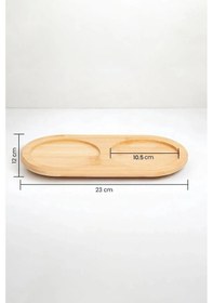 Resim Rotanev Bambu Doğal 2 Bölmeli Yağdanlık Altlığı 23x12 Cm 