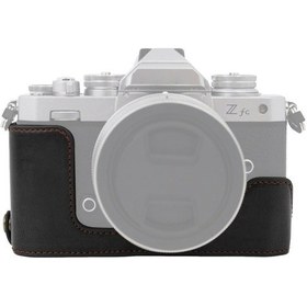 Resim Sones Nikon Z Fc Uyumlu 1/4 İnç Konu Pu Deri Kamera Yarım Kasa Tabanı Siyah 