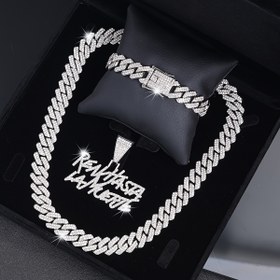 Resim CVNANA 3 Parça Harf Kolye Takı Seti, Hip Hop Tarz Bileklik/Kolya "RENHASTA" ve 'LAMUERTE' Pandantifli, İspanyol Zincir Erkeğe/Kadın için Aksesuar Günlük Şık Trendy Saat Çarpıcı Đekor Yüzey Ýokary Kalite Unisextakılar Moda Severler Içín Boyfriend Heýdiyesí 