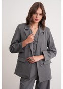 Resim 4745 Kadın Oversize Blazer Ceket Antrasit Antrasit 