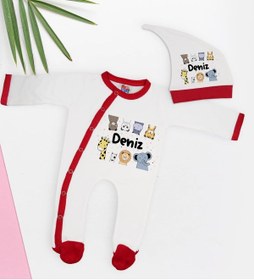 Resim Bitmeyen Kartuş Bk Kids Kişiye Özel Bebek Kıyafeti, Bebek Giyim Hediyesi, Tulum Zıbın Ve Kukuletalı Şapka Seti-19 