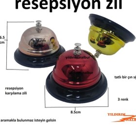 Resim Yıldırım Resepsiyon Zili Karşılama Zili Otel Tipi Masa Zili 3 Renk Çın Sesi Altın / Dore 