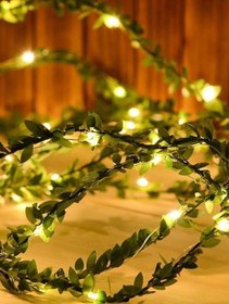 Resim BYSHOME Dekoratif 2 Metre Yapay Yapraklı Tel Şeritli Sarmaşık + 3 Metre Peri Led 