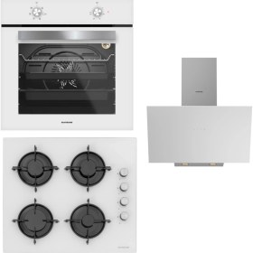Resim Silverline Beyaz Ankastre Set BO6501W01-CS5349W01 Enerji Sınıfı A 4 Gözü Gazlı Ocak ve Fırın 