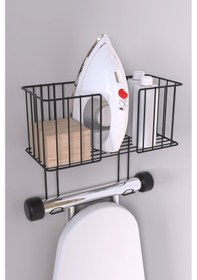 Resim Karteya Duvar Tipi Asılabilir Ütü Masası Organizer Pratik Ve Şık Depolama Çözümü Ütü Tutacağı Siyah 