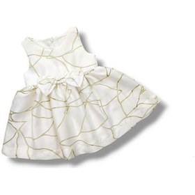 Resim Çikoby Desenli Kız Bebe Elbise Ck50545 Ekru 