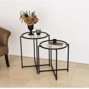 Resim Neostill - Siyah Metal 2'li Yan Sehpa S412 