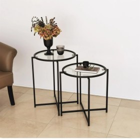 Resim Neostill - Siyah Metal 2'li Yan Sehpa S412 
