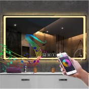 Resim Global Led Mirror 65X90 cm Bluetoothlu Dokunmatik Tuşlu Buğu Yapmayan Ledli Banyo Aynası 