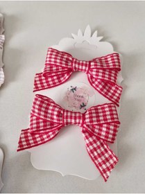 Resim Moonys Socks Collection Pötikareli Fiyonk Detaylı Kız Çocuk Özel Seri Çorap ve Toka Hediye Seti - ( Kırmızı ) 