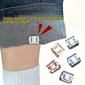 Resim 5/10 çift görünmez pantolon paça kısaltma klipsi, kaymaz etek klipsleri, dikişsiz pantolon bağcıkları, çekiştirmeyi önleyen ayak sabitleyiciler, hazır giyim için mükemmel 
