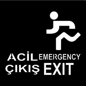 Resim Boyama Şablonu Acil Çıkış Kompozit 100x100cm-3066 - 100 x 100 CM 