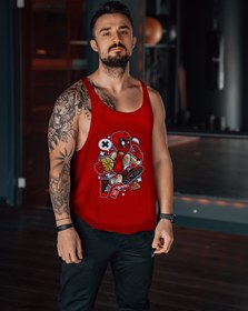 Resim Freeyez Deadpool Basketball Gym Fitness Tank Top Sporcu Atleti 