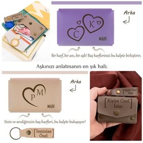Resim Miaju Sarı Renk, Eşinize Unutulmaz Bir Hediye İsme Özel Kalpli Cüzdan Ve Anahtarlık Seti, Aşkınıza Hediye Sarı 