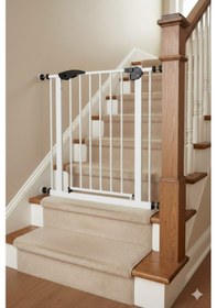 Resim Çocuk Güvenlik Kapısı Merdiven Korkuluğu 75-85 Cm Arası İçin Uygun - Beyaz 