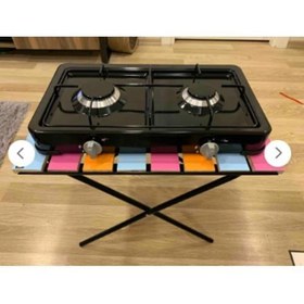 Resim 2 İki Gözlü Ocak Emaye Set Üstü Ocak Karavan Kamp Ocağı Küçük Ocak Tüplü Ocak 