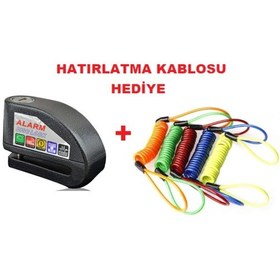 Resim Motosiklet Alarmlı Disk Kilidi 110 Db + Hatırlatma Kablosu (411990957) Siyah 