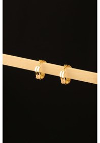 Resim Çgk Çiğdem Gürel Kuyumculuk 14 Ayar Zikzak Ajda 2 Sıra Altın Küpe Yaldız 