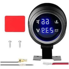 Resim Novahub 2'si 1 Arada Evrensel Araba Dijital Su Sıcaklığı Voltaj Ölçer 9-36v 1/8npt Sensör İle Araba Kamyon Su Rv İçin 