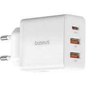 Resim Baseus Şarj Akım Korumalı 2xusb Usb-C Gan 30W Şarj Başlığı Iphone 12 13 14 15 16 Pro Max Şarj Aleti 