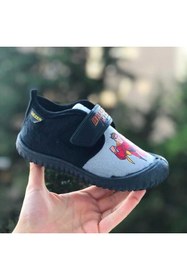 Resim Pandalina Ortapedik Çocuk Panduf Kreş Ev Okul Ayakkabısı Yumuşak Kaydırmaz Taban Cırt Cırtlı Kreş Ayakkabısı 