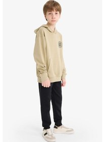 Resim Defacto Erkek Çocuk Kapüşonlu Baskılı Okul Sweatshirt E9572a825aukh445 Haki 