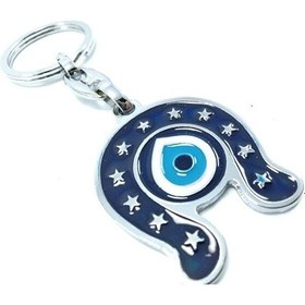 Resim Metal Nal Nazar Boncuğu Temalı Anahtarlık/araba Dikiz Ayna Süsüs 