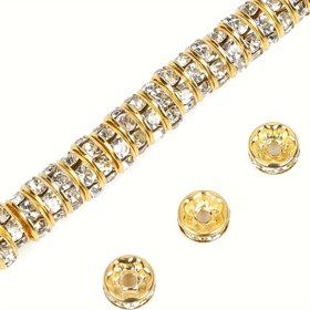 Resim 300 adet 7mm Altın Yuvarlak Gevşek Çek Kristal Taş Boncuk Takı Yapımı DIY Özel Moda Kolye Bilezikler El Yapımı El Sanatları Küçük İşletme Malzemeleri 