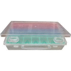 Resim İkisi Birarada 21+1 Bölmeli Yazısız Saklama Kutusu 21cmx12cm 
