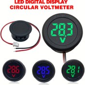 Resim LED Dijital Ekranlı Dairesel Voltmetre: ABS Reçine Gövde ve 2 Kablo Bağlantılı 3.8V 3 Basamaklı Gerilim Ölçer 