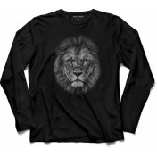 Resim Kendim Seçtim Galatasaray Aslan Kafa Lıon Head Silüet Arslan Lıon Uzun Kollu Tişört Baskılı Çocuk T-Shirt 