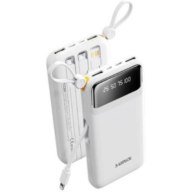 Resim Sunix 10.000 Mah Dijital Göstergeli Kendinden Kablolu Powerbank Beyaz Pb-120 