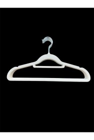 Resim Kadife Askı, Pantolon Askısı, Elbise Askısı, Yüksek Kalite Kadife Kıyafet Askısı, 41 Cm, 10 Adet Krem 