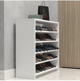 Resim Kenzlife Ayakkabılık Konevi Mat Beyaz Suntalam 080 080 30 Yimi Çift Ayakkabı Kapasitesi Arkalıksız Beyaz 