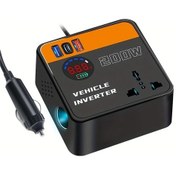 Resim Xuweiwei Hippcron 200w Evrensel Ters Çevirici Araba İnvertörü 12v 24vden 110v 220ve Usb Type C Led Ekran Akıllı Güvenlik Kompakt 