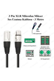 Resim BK Teknoloji 3 Pin XLR Dişi-Erkek Mikrofon Mikser Ses Uzatma Kablosu - 5 Metre 