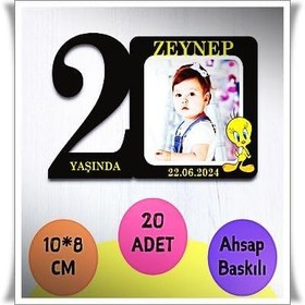 Resim Bebek Çocuk Doğum Günü Resimli Ahşap Magnet 20 Adet a6 